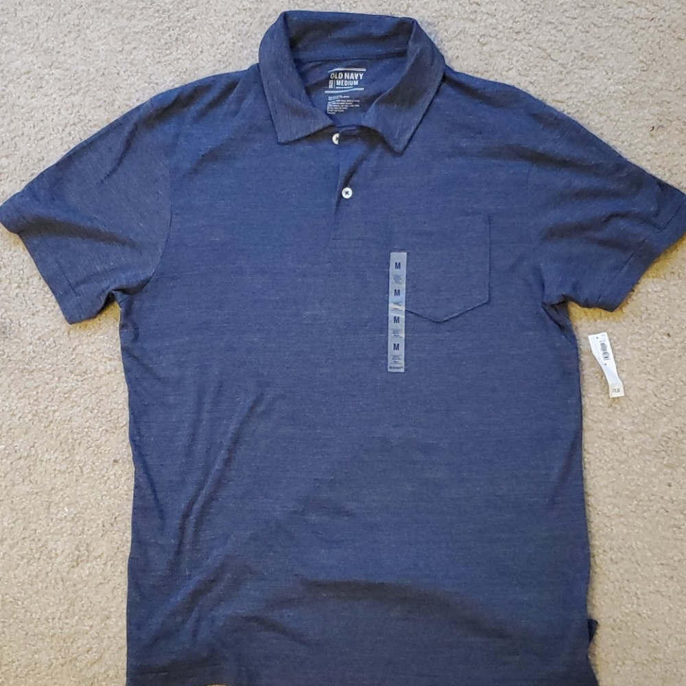 ⭐NWT Old navy blue grey short sleeved polo⭐